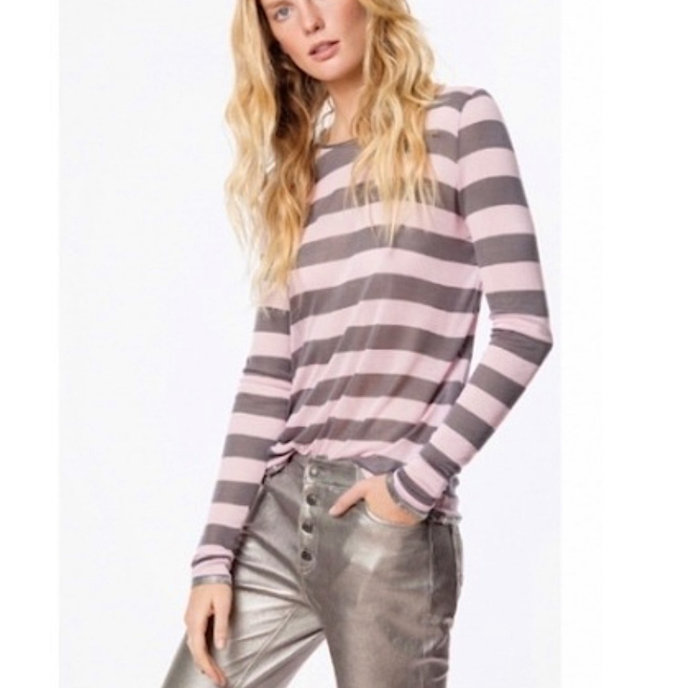 Zadig Voltaire willy stripes foil. Pink and grey. XS
